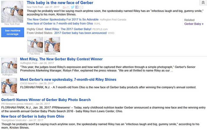 Riley Gerber baby headlining